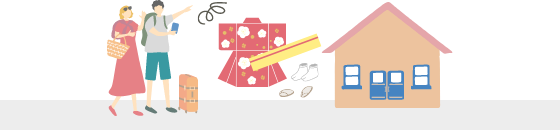 従来型の着物レンタル方法のイラスト